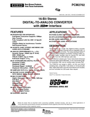 PCM2702E/2K datasheet  